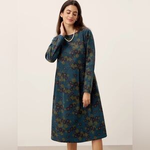 Lintico cotton Floral Long-Sleeve Midi Dress S oversized